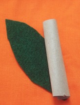 Make a stem from craft paper and a leaf from felt